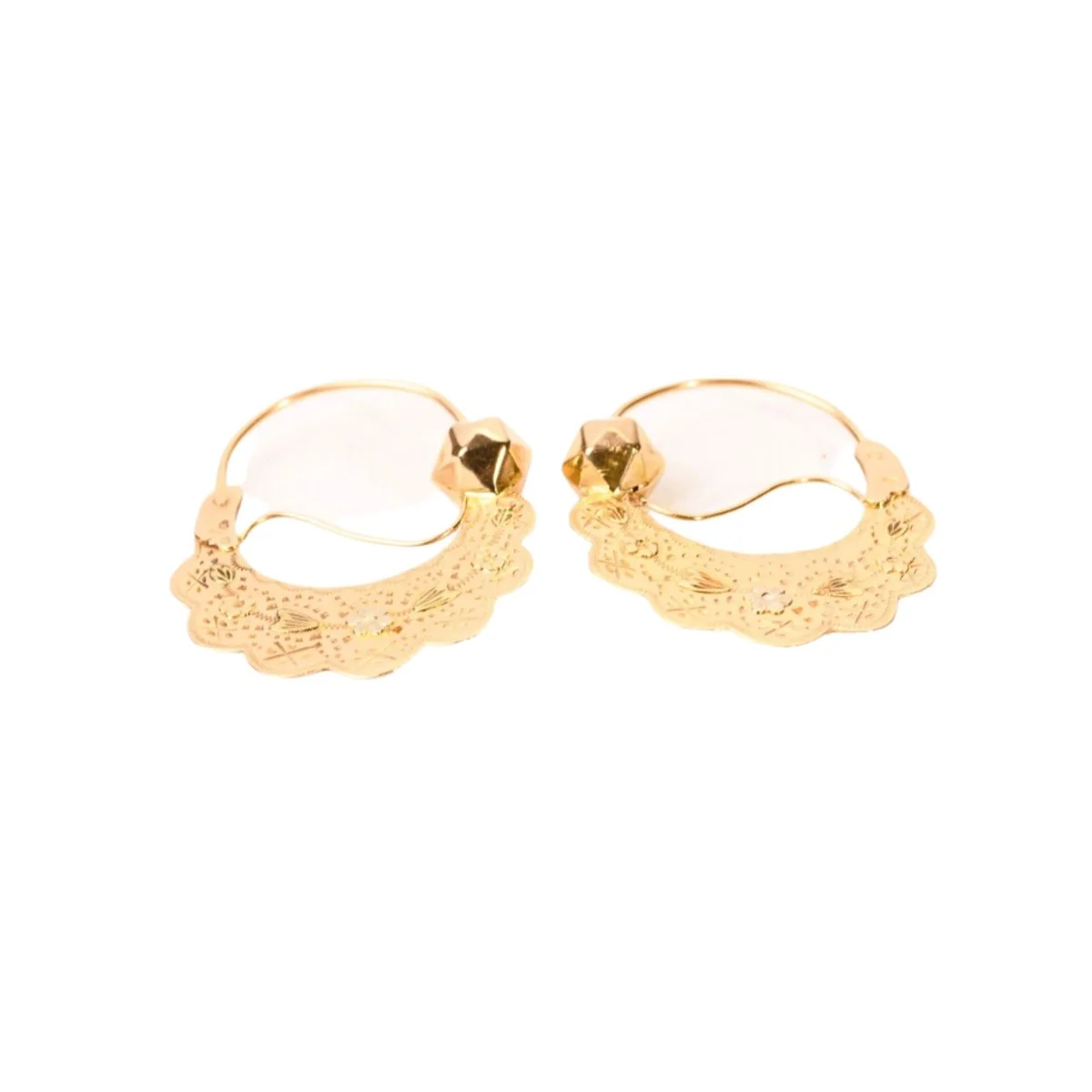Boucles d'oreilles créoles savoyardes trois ors - Image 3