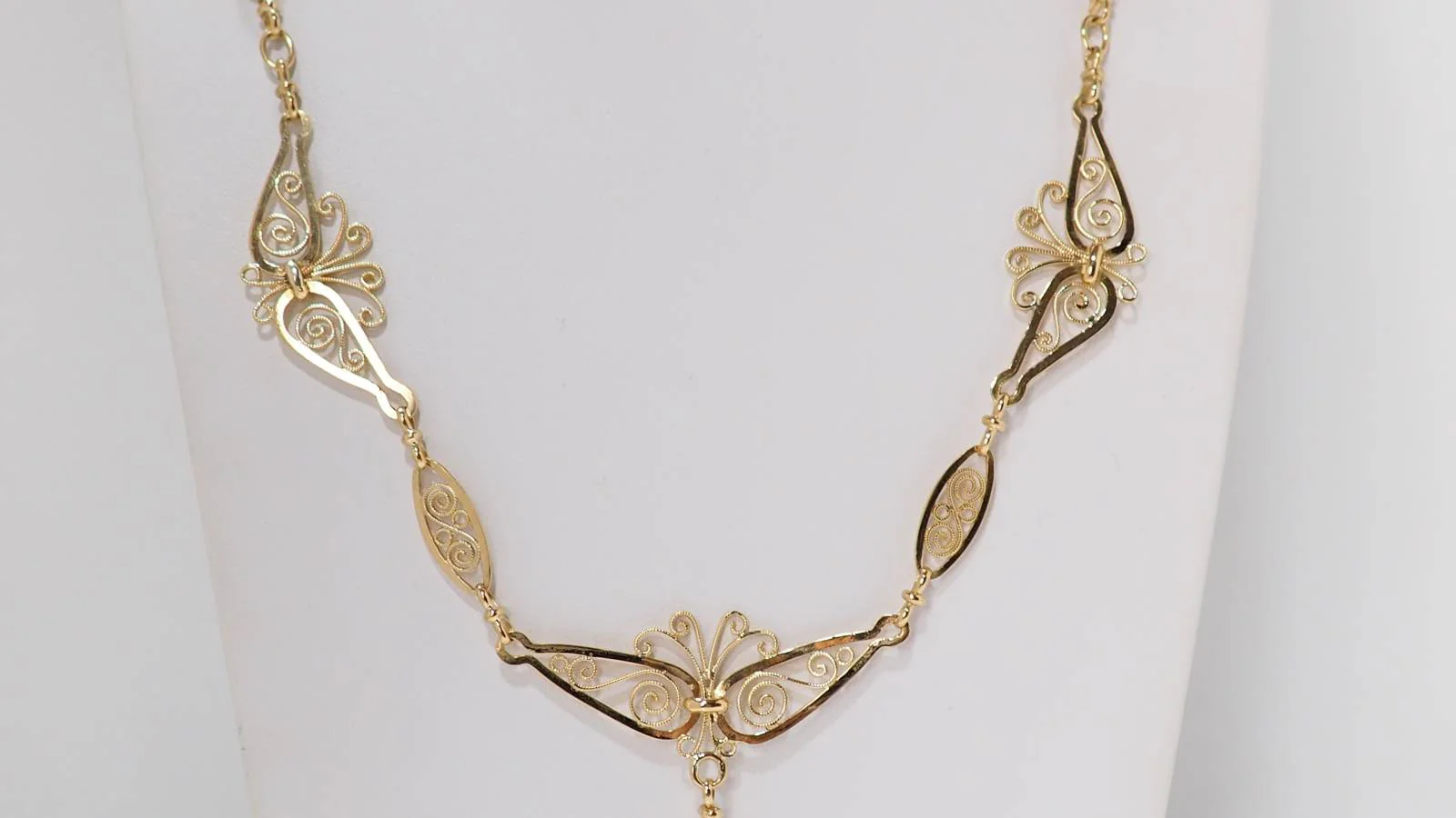 Collier draperie ancien en or jaune - Image 3