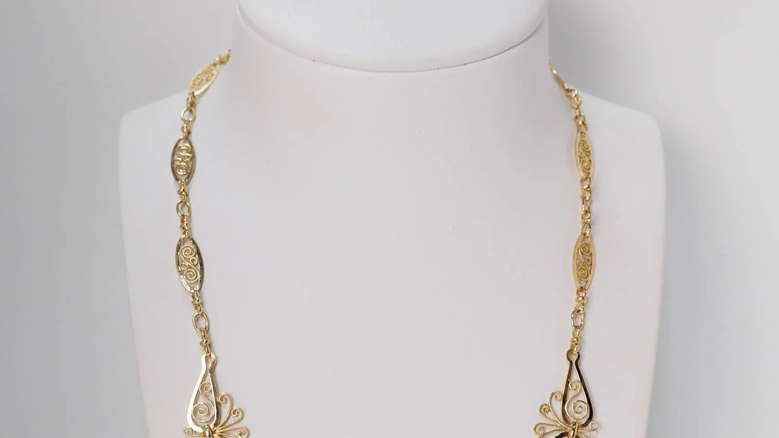 Collier draperie ancien en or jaune - Image 7