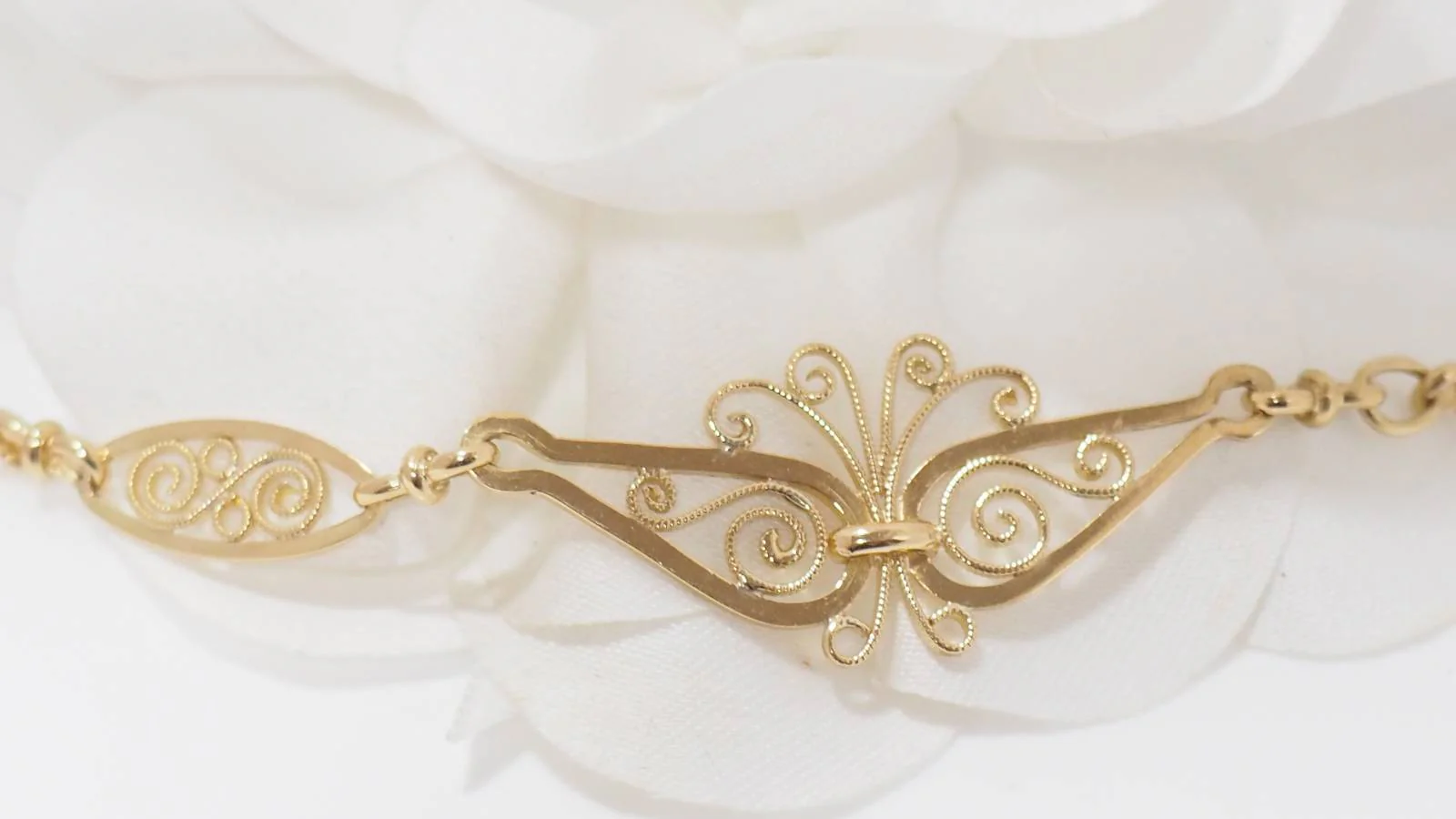 Collier draperie ancien en or jaune - Image 8