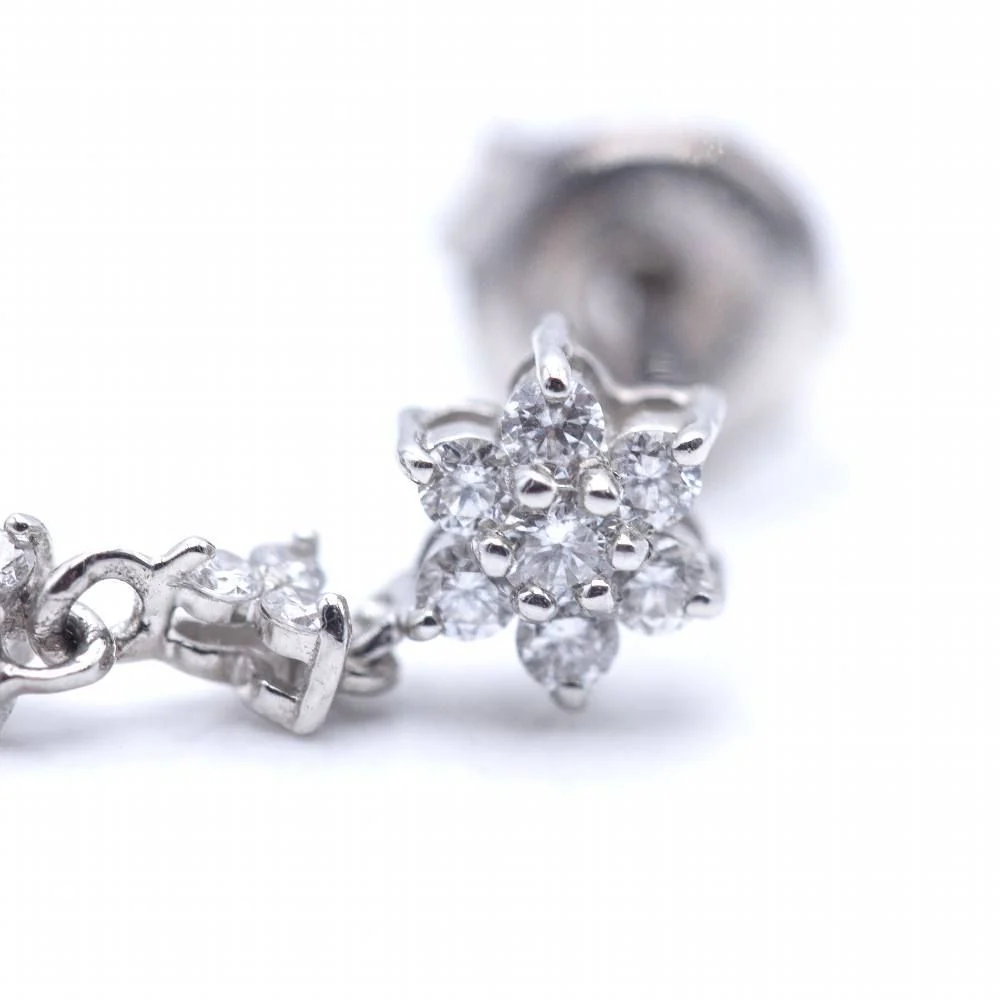 Boucles d'oreilles longues avec Diamant blanc et Diamant noir - Image 4