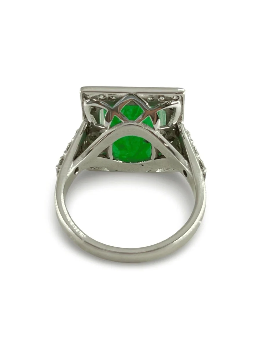 Bague or blanc emeraude 6 ct et diamants - Image 5
