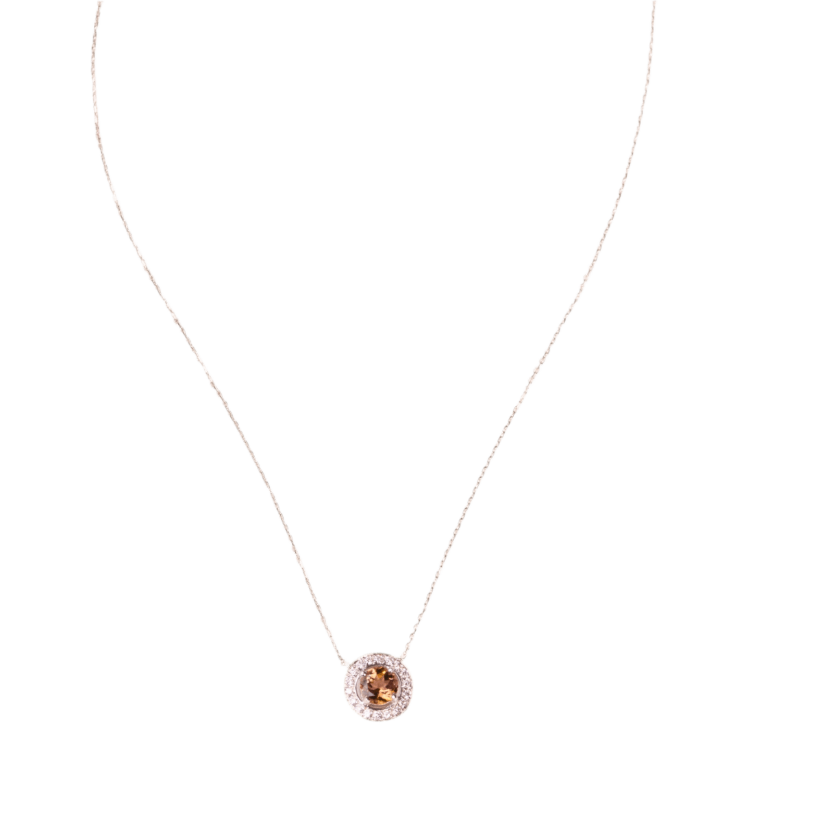 Collier Pendentif en or blanc, tourmaline et diamants