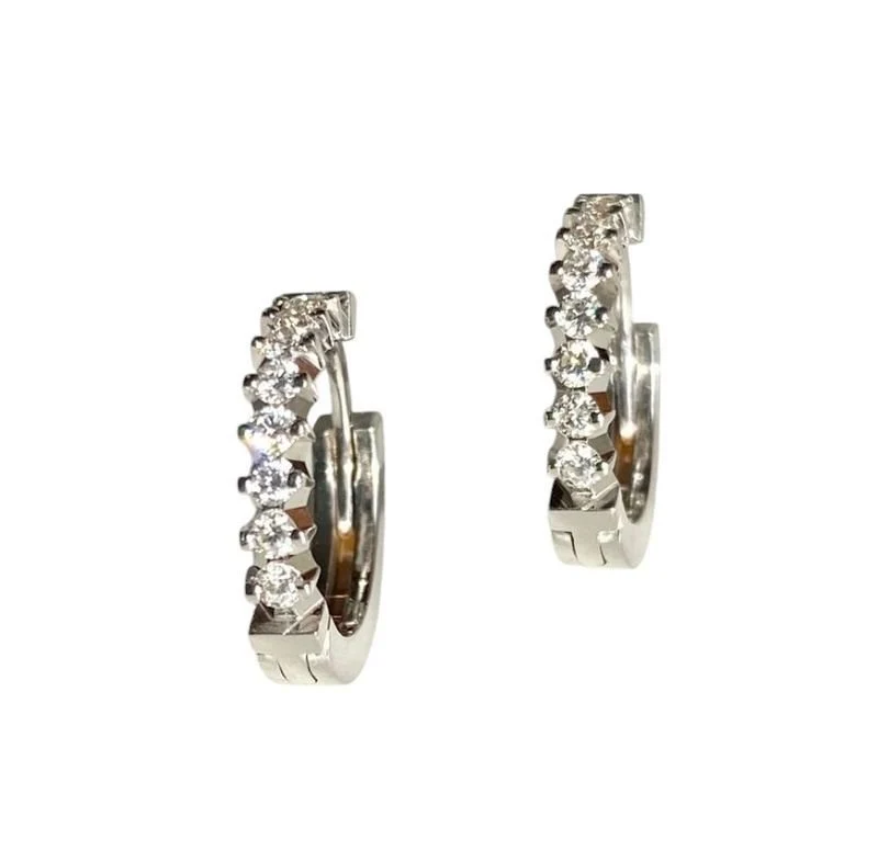 Boucles d’oreilles Créoles en or blanc et diamants