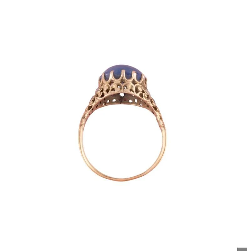 Bague ancienne en or jaune 14k et saphir - Image 5