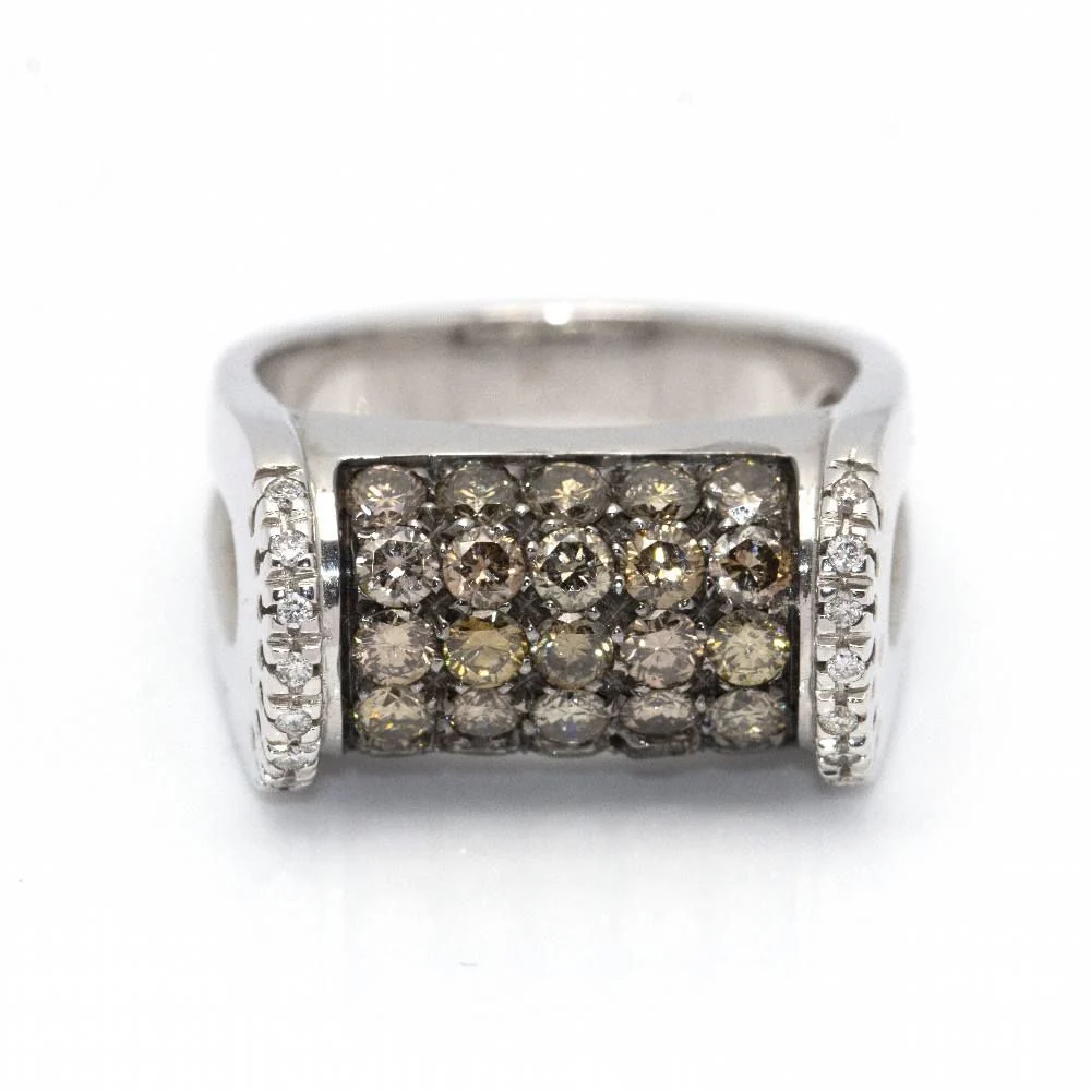 Bague en or blanc et diamants Champagne d'occasion - Image 2