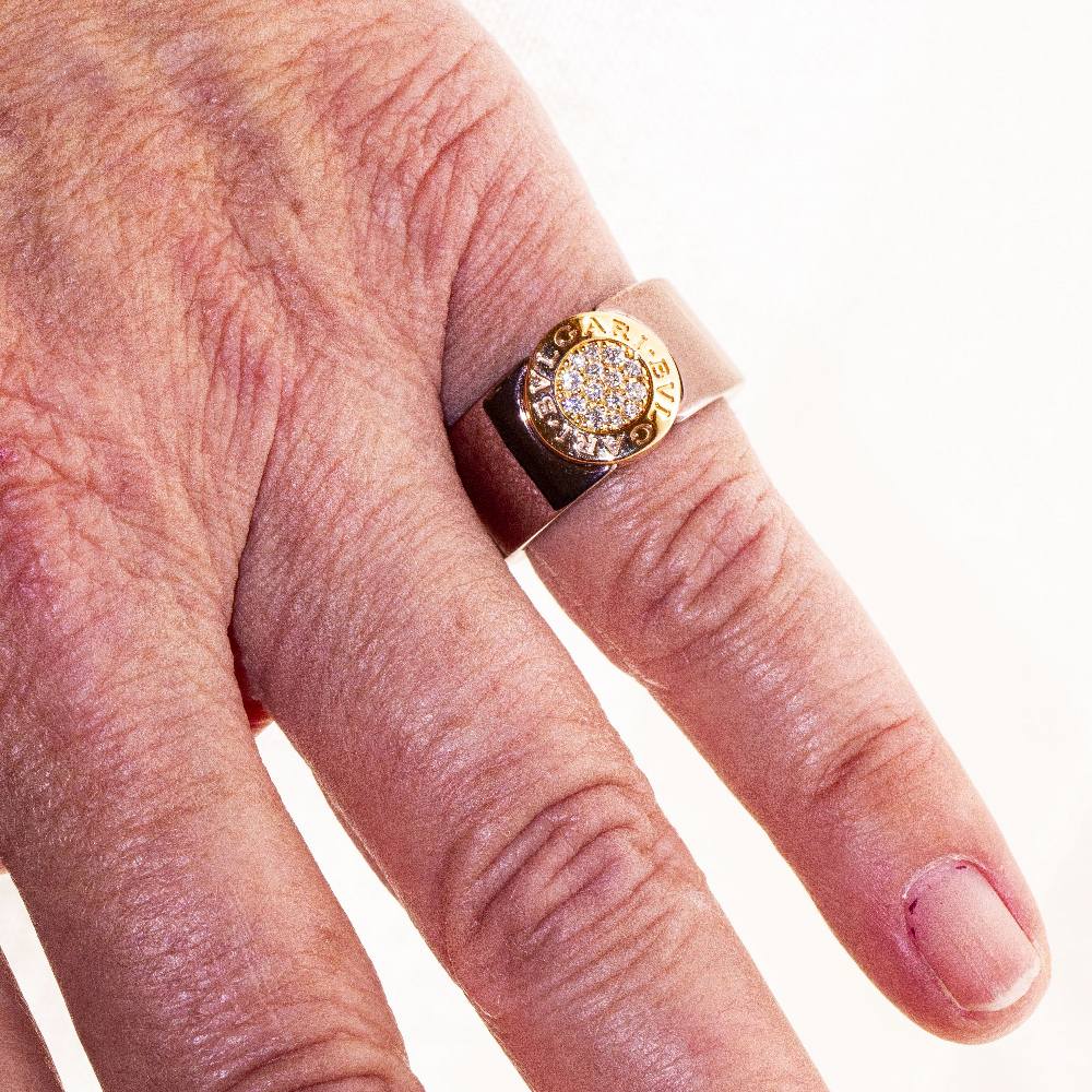 Bague BVLGARI BVLG en or rose et diamants - Image 2