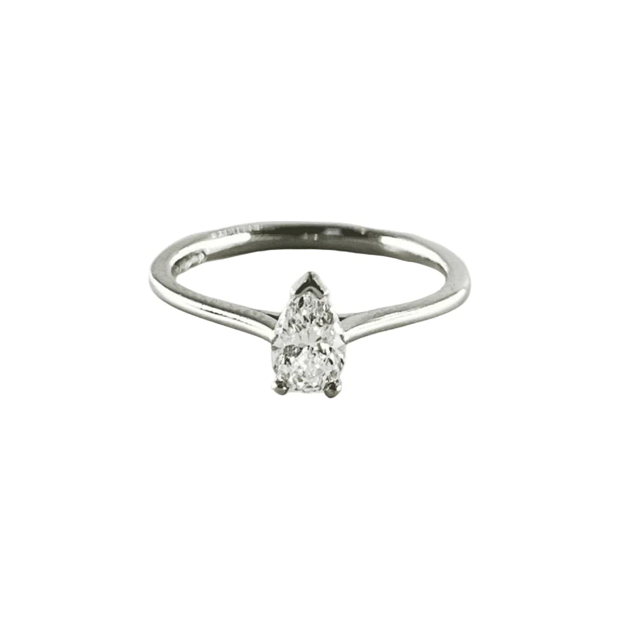 Bague solitaire platine diamant 0,45 ct