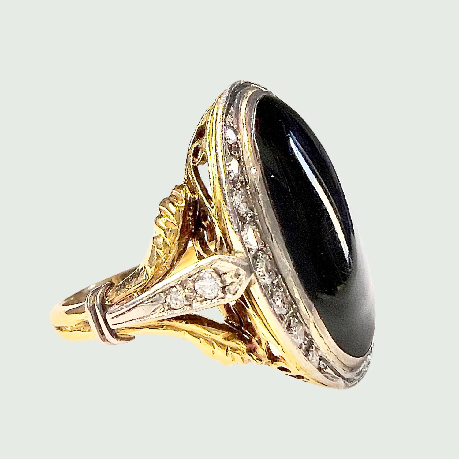 SORTIJA ART DECO ÉPOCA 1930-35 DE DIAMANTES Y ONIX - Image 3