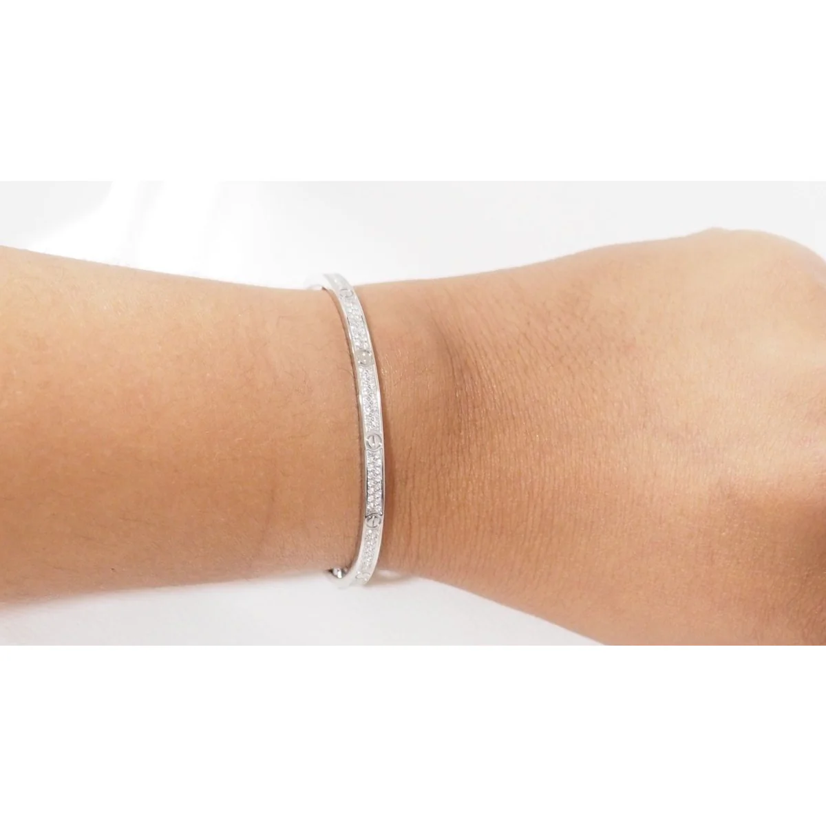 Bracelet Love CARTIER en or blanc et diamants - Image 2