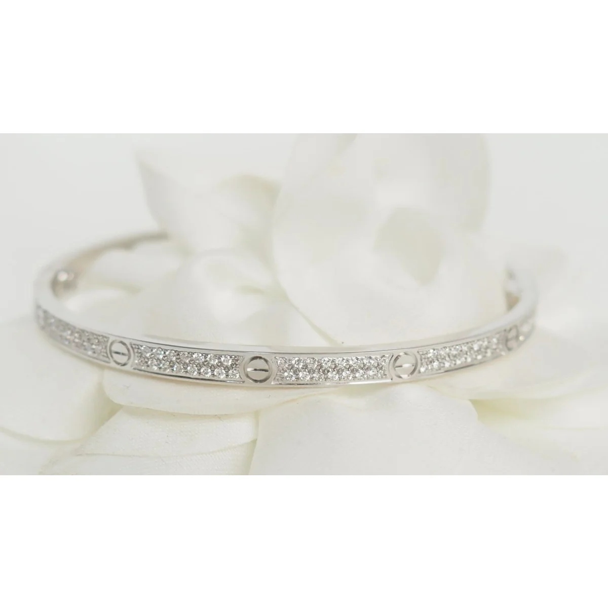 Bracelet Love CARTIER en or blanc et diamants - Image 3