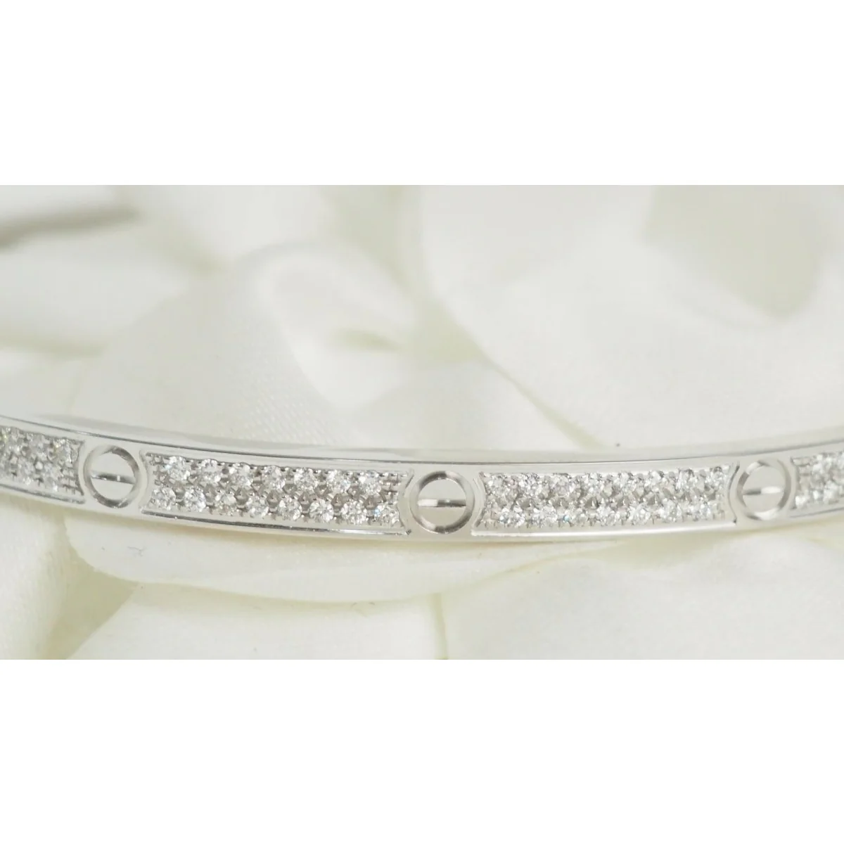 Bracelet Love CARTIER en or blanc et diamants - Image 4