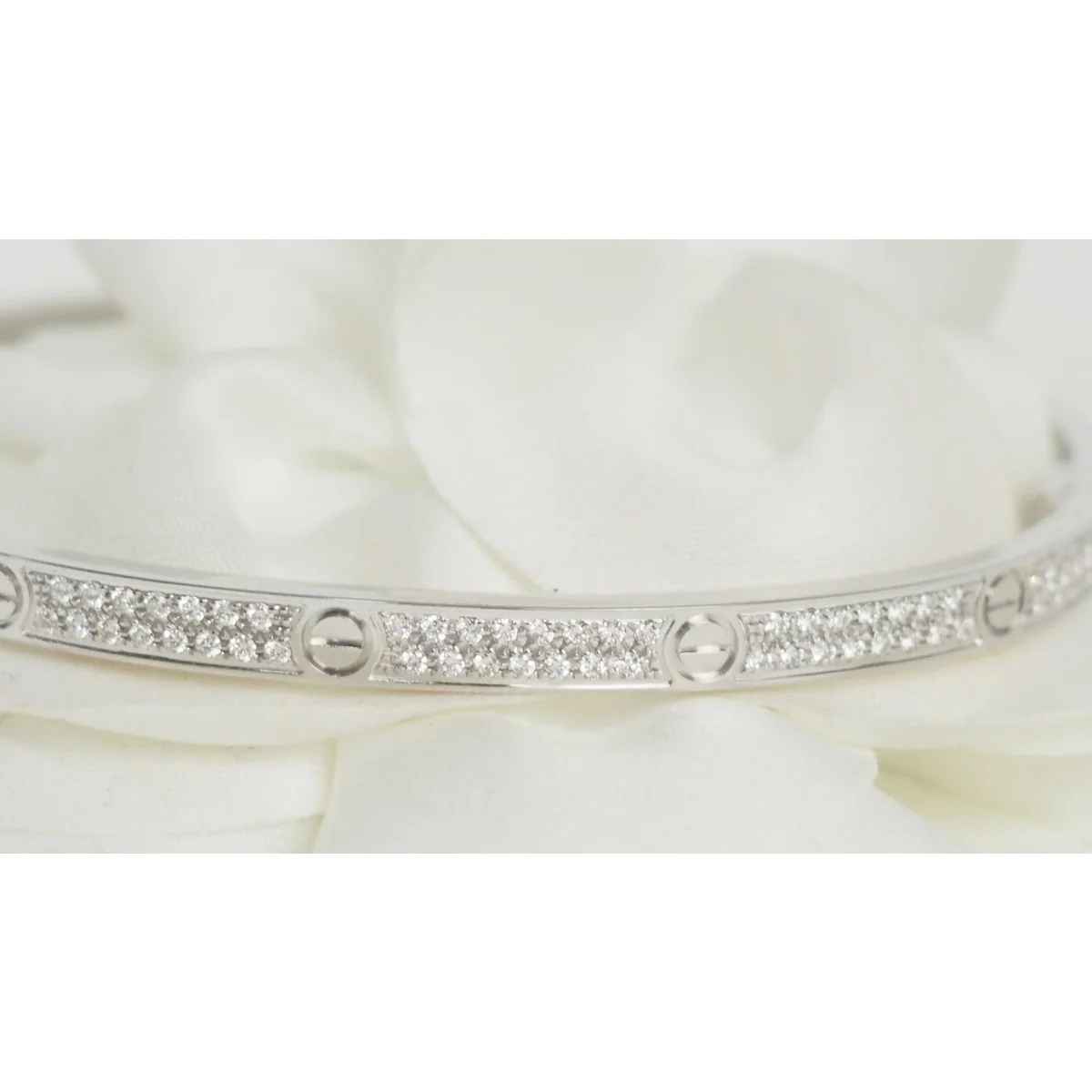 Bracelet Love CARTIER en or blanc et diamants - Image 8