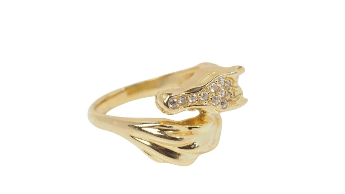 Bague Tête de cheval en or jaune et diamants - Image 3