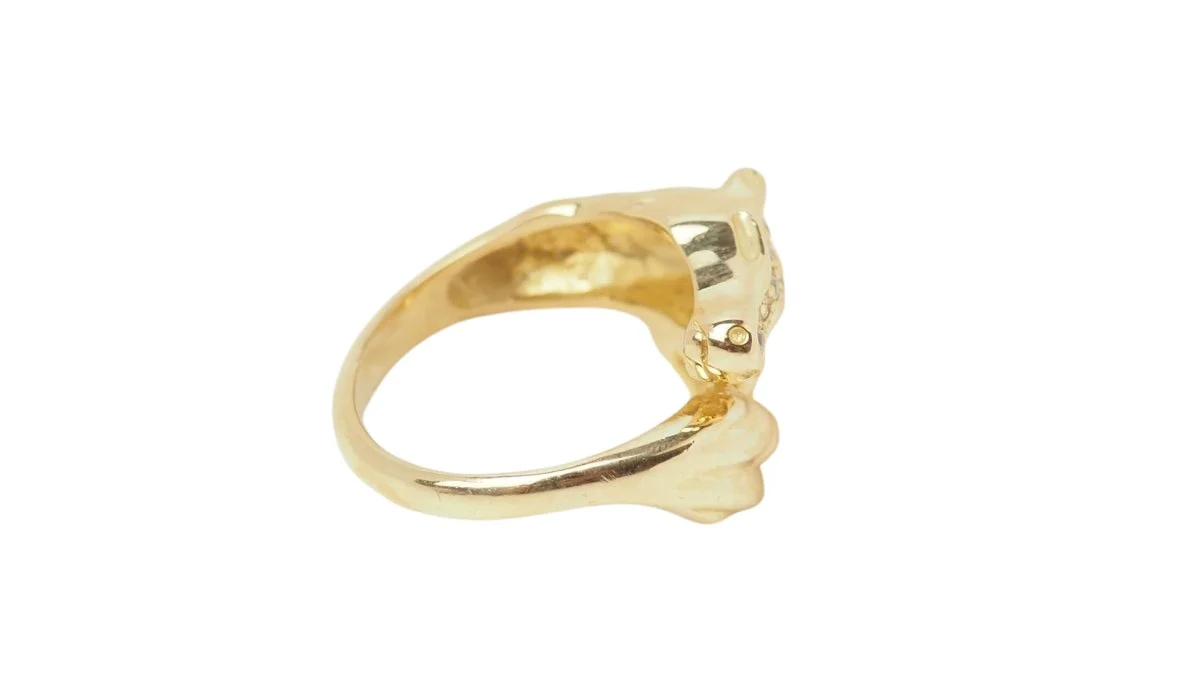 Bague Tête de cheval en or jaune et diamants - Image 4