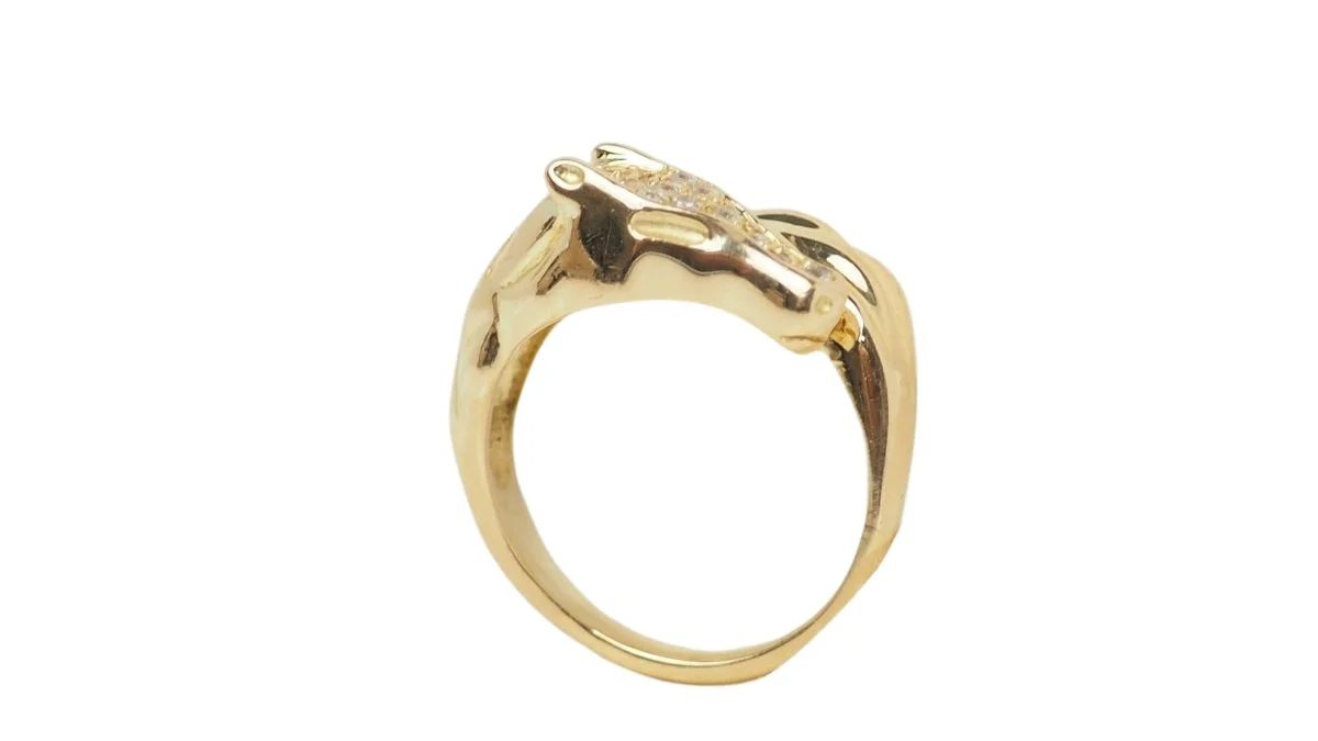Bague Tête de cheval en or jaune et diamants - Image 6