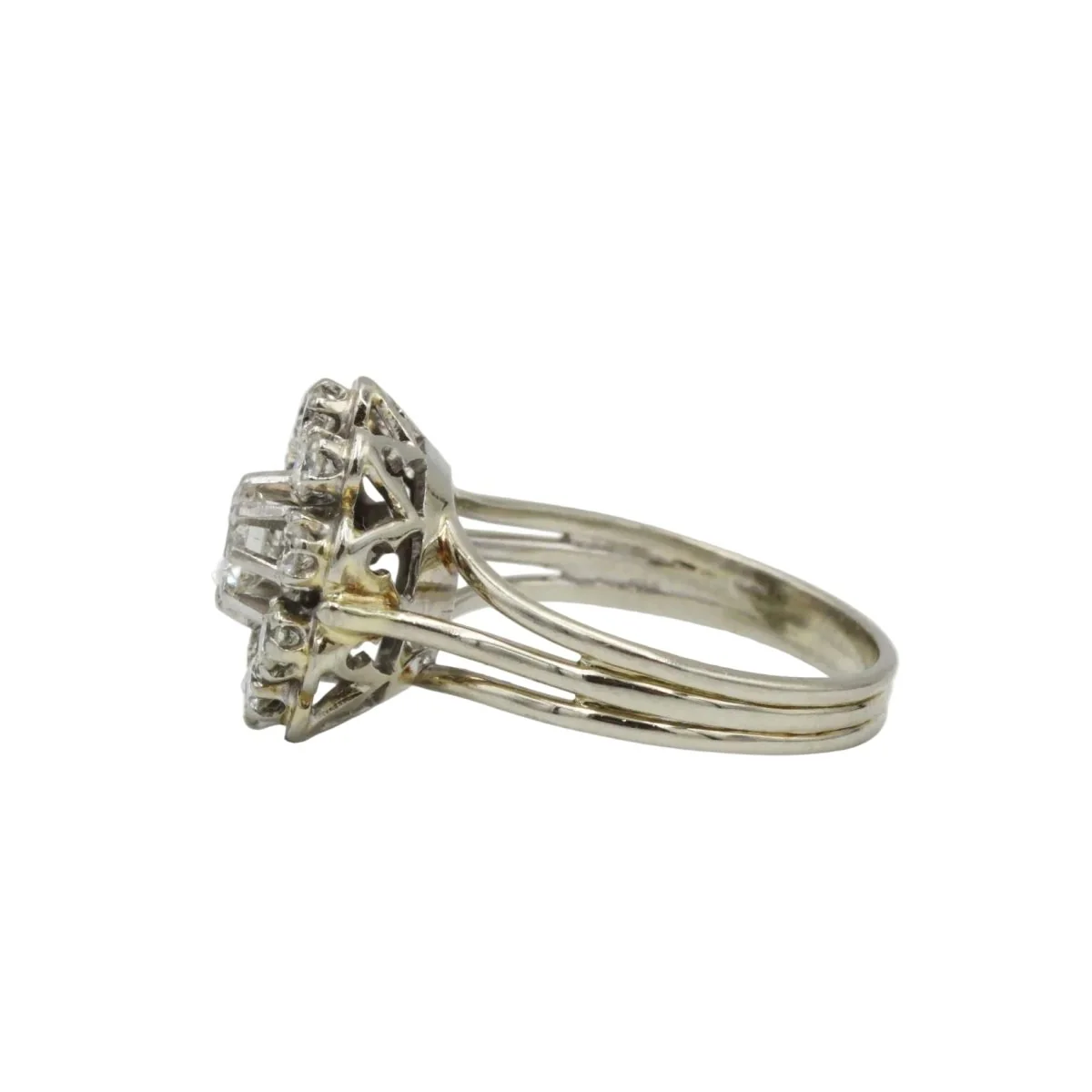 Bague Marguerite - Or blanc, Platine & Diamants - Image 3