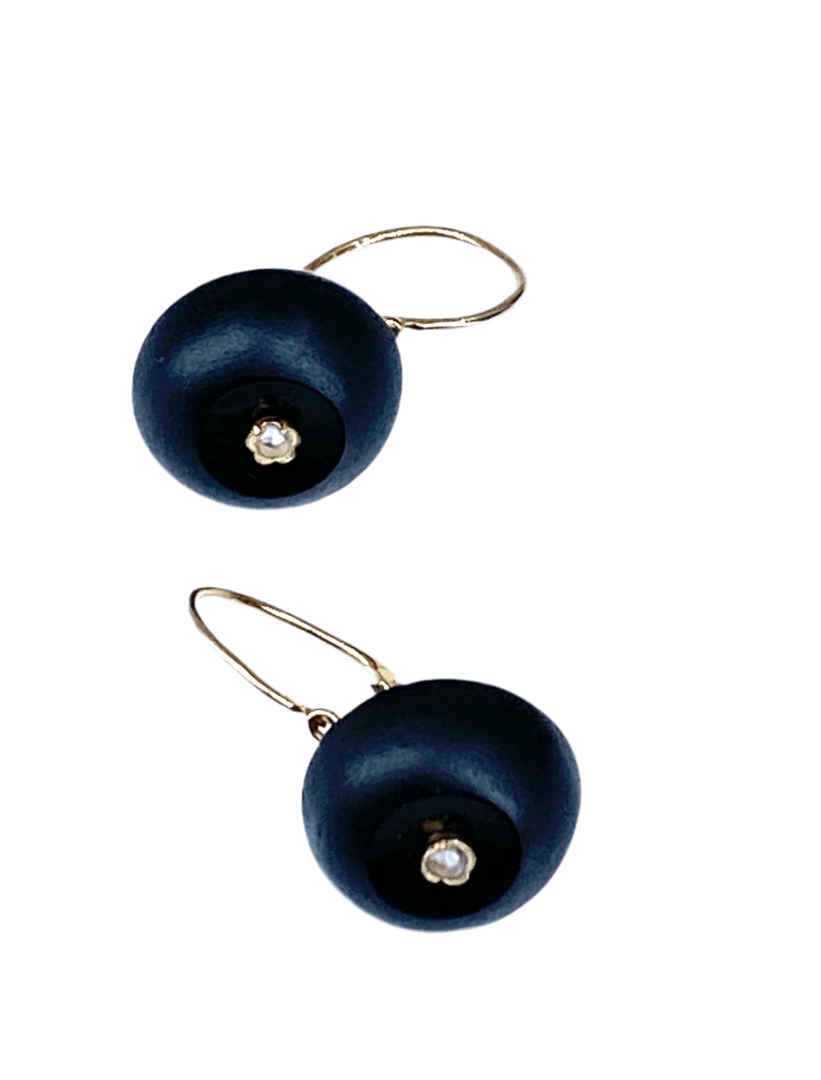 Boucles d’oreilles en or jaune et perle - Image 2
