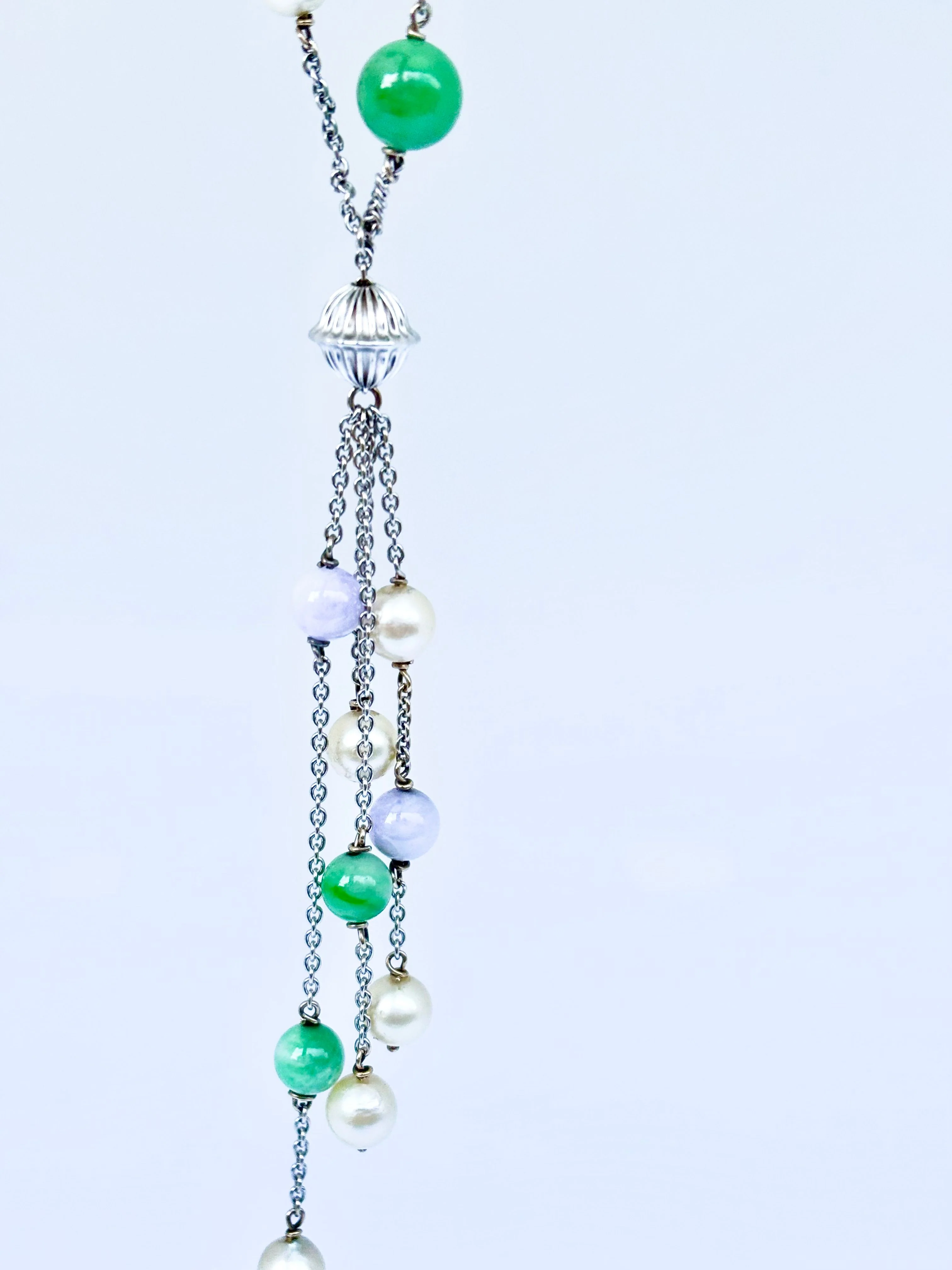 collier sautoir" marseillais" en or blanc vintage - Image 2