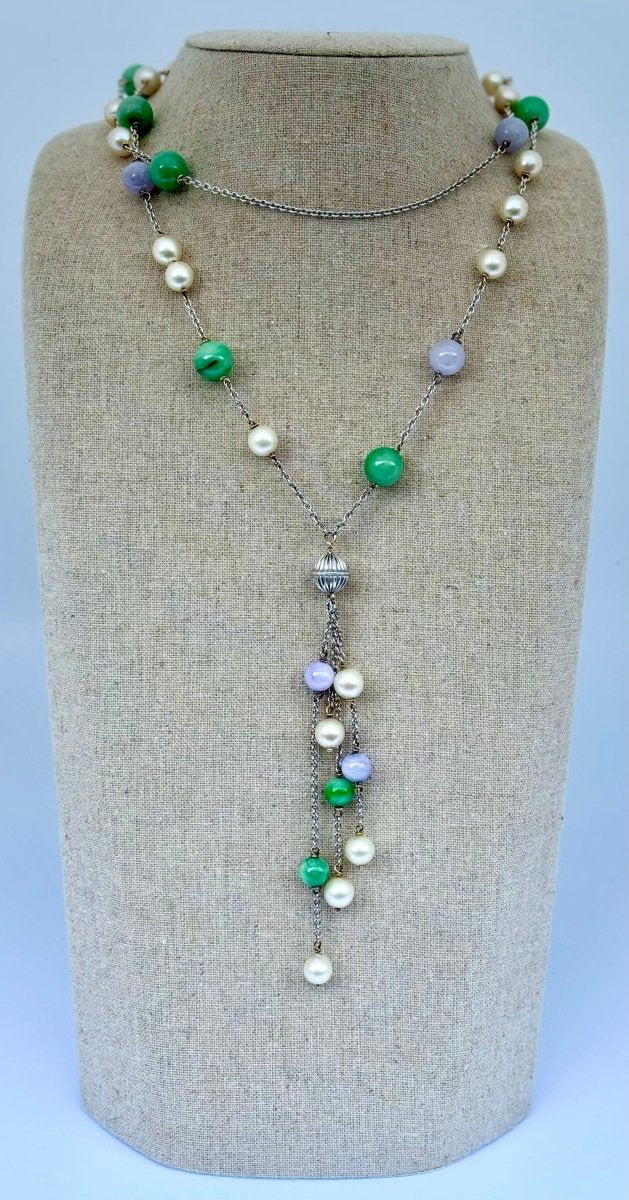 collier sautoir" marseillais" en or blanc vintage - Image 8