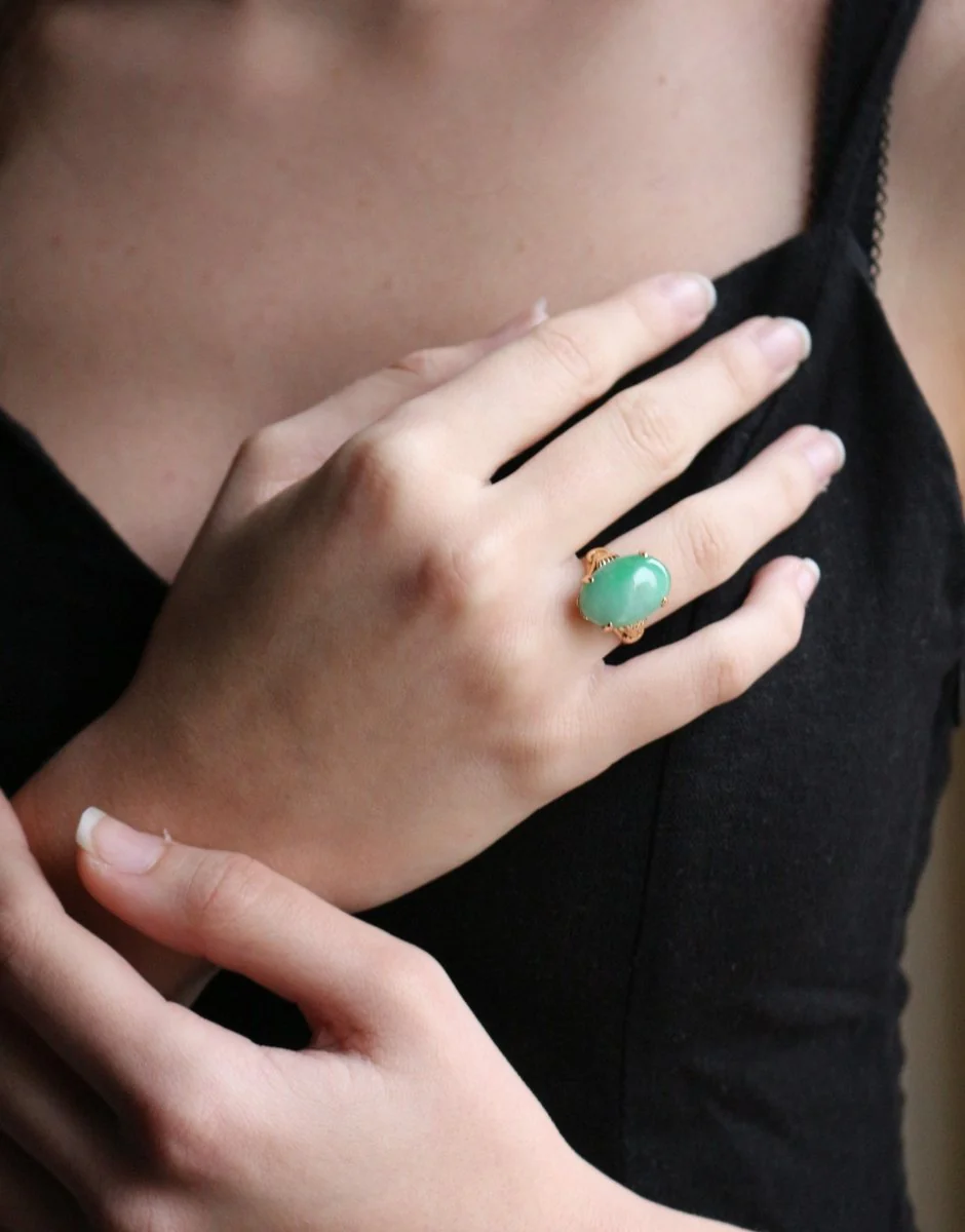 Bague Jade Or jaune - Image 2