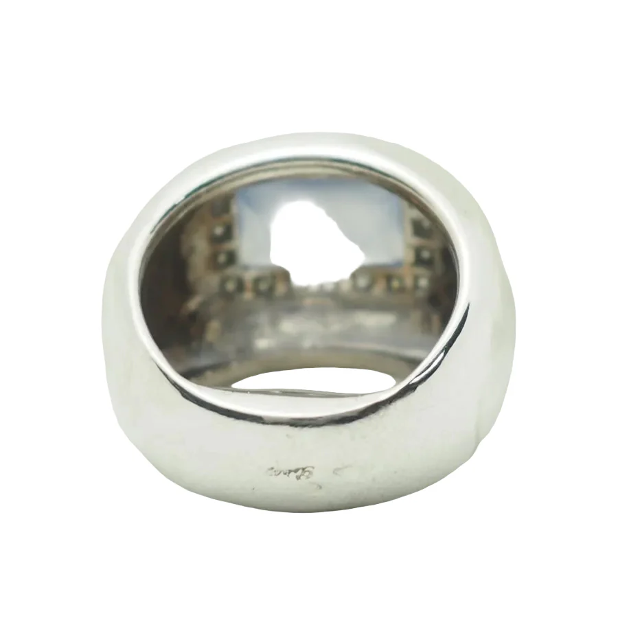 Bague Dôme POIRAY en or blanc, calcédoine et diamants - Image 3
