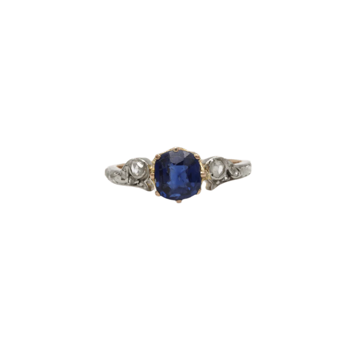 Bague Trilogie en or jaune, saphir et diamants