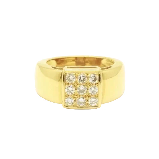 Bague Jonc en or jaune et diamants