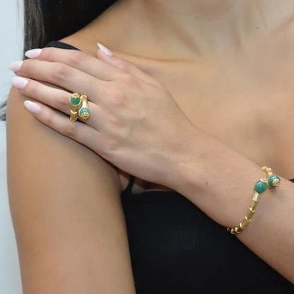 Parure ZOLOTAS en or jaune et quartz - Image 2