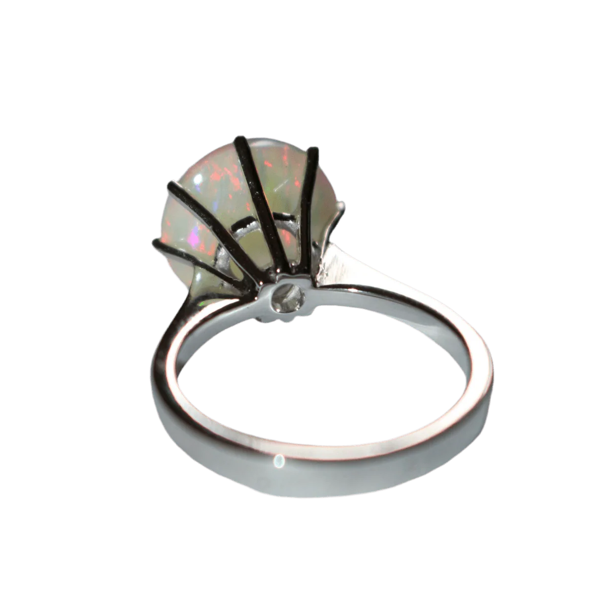 Bague en or blanc, opale et diamants - Image 3