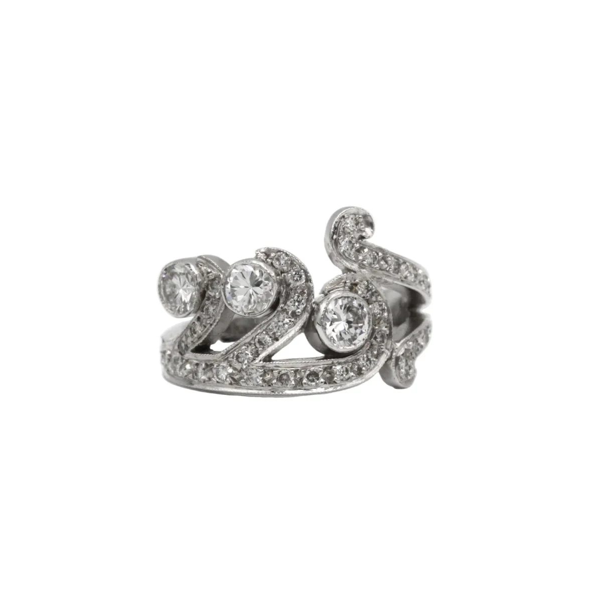 Bague Asymétriques - Or Blanc & Diamants