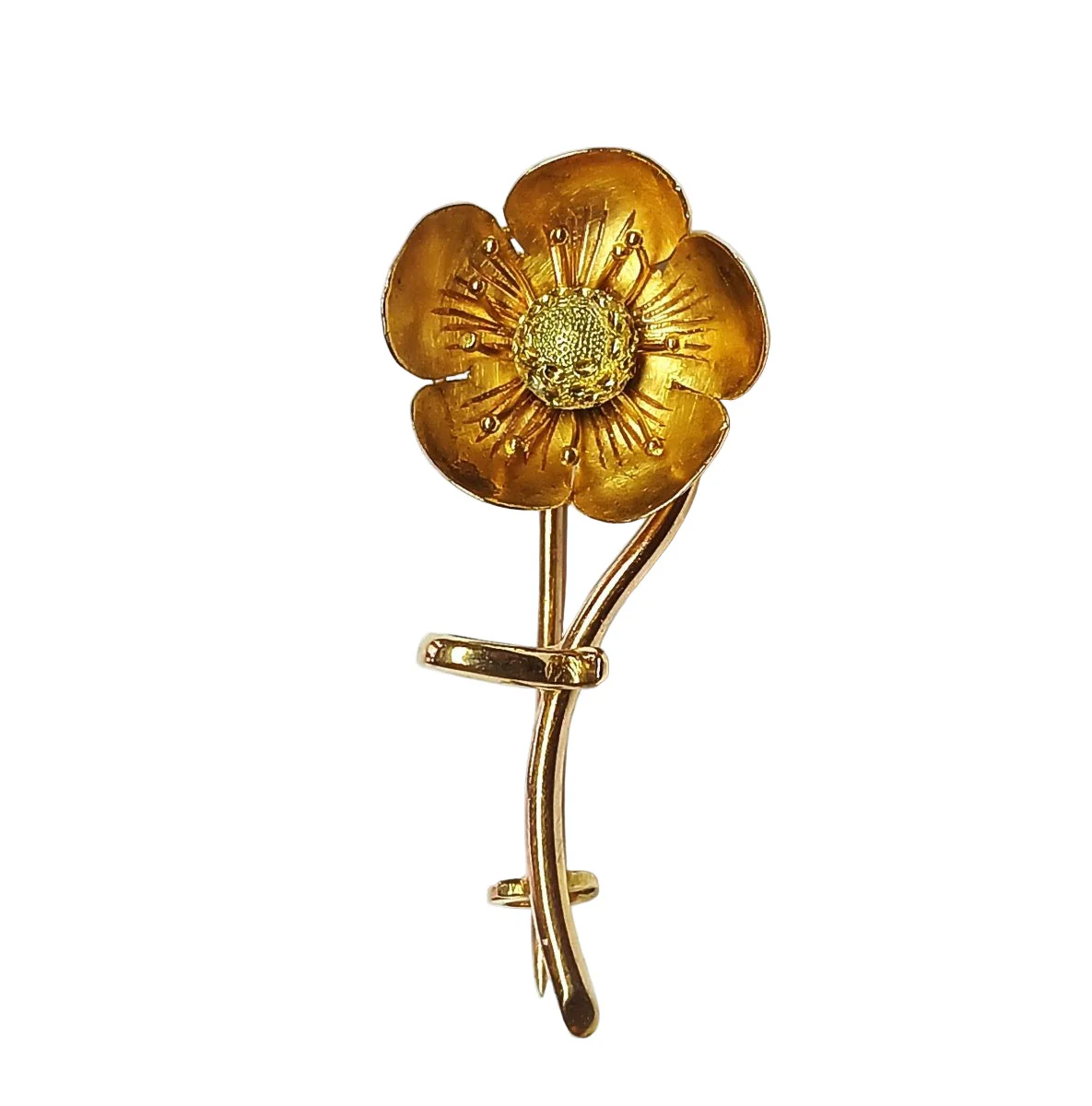 Broche PAUL DUCELLIER Fleur de cerisier en or jaune