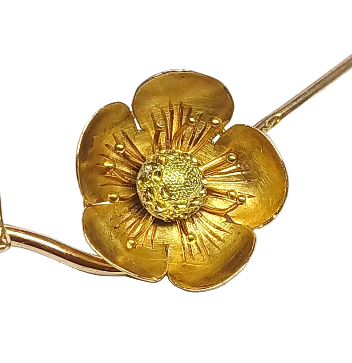 Broche PAUL DUCELLIER Fleur de cerisier en or jaune - Image 3