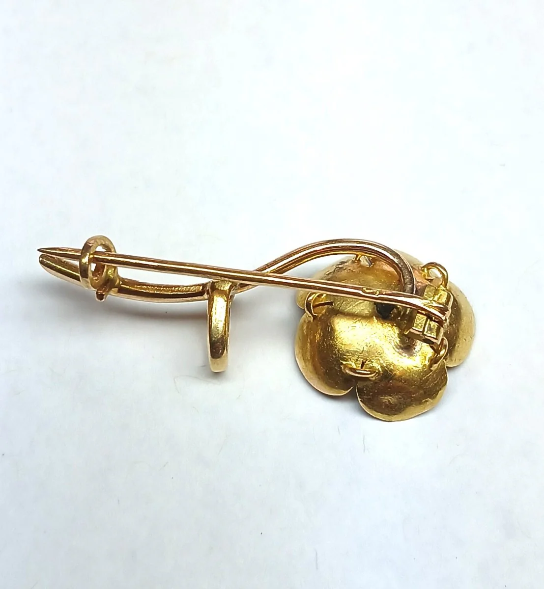 Broche PAUL DUCELLIER Fleur de cerisier en or jaune - Image 8