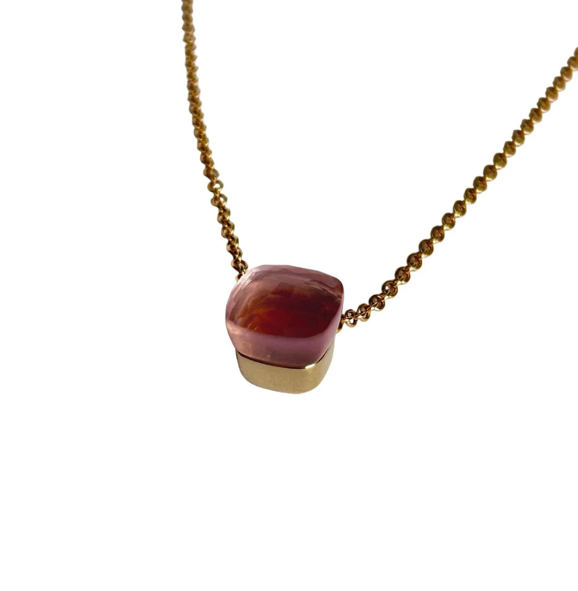 Collier POMELLATO Nudo Classic en or rose et quartz rose - Image 2