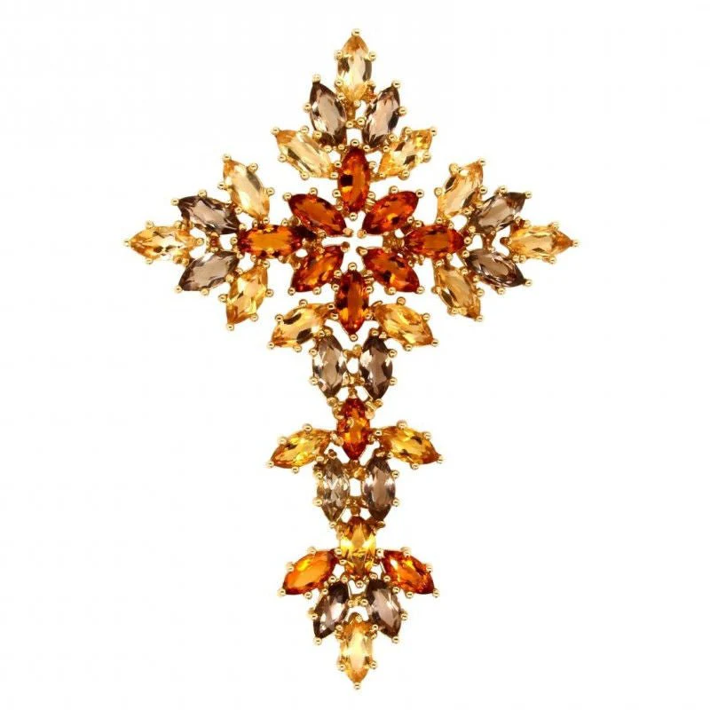 Pendentif or jaune saphirs jaunes