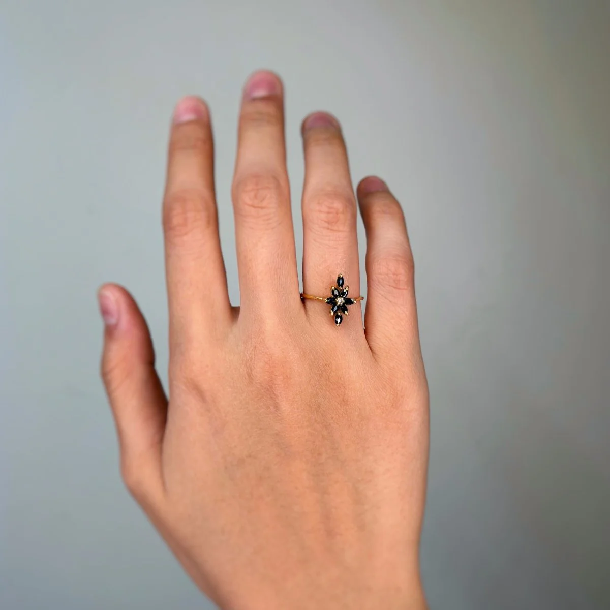 Bague - Or jaune, Saphir & Diamants - Image 4