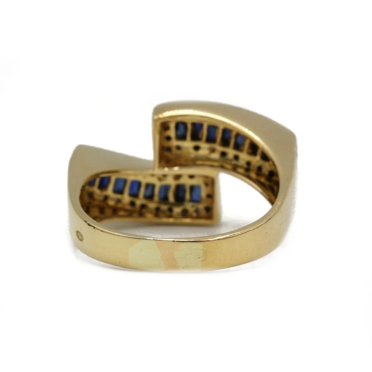 Bague en or jaune, saphirs et diamants - Image 3