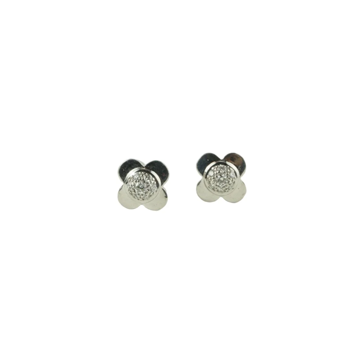 Boucles d'oreilles MAUBOUSSIN or gris et diamants