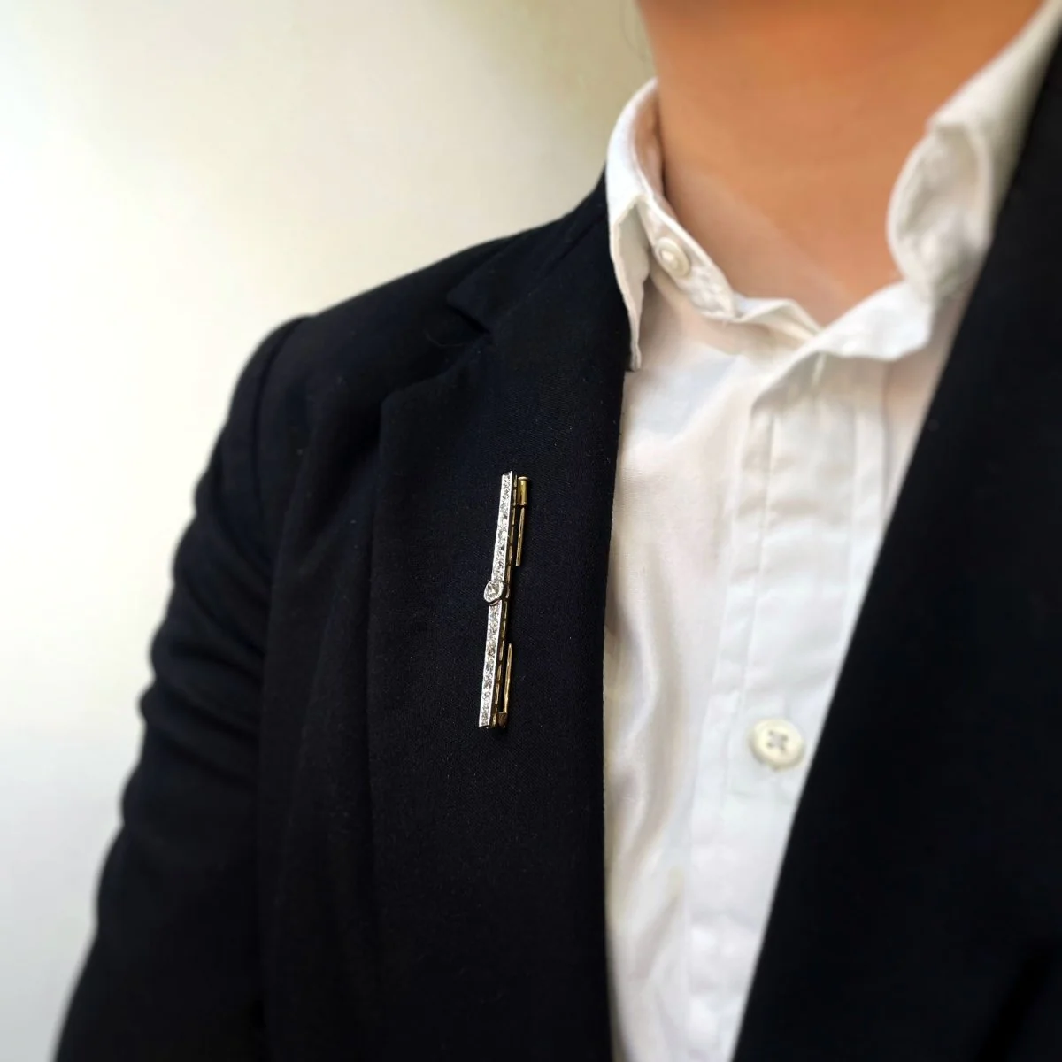 Broche - Or, Platine et Diamants - Image 4