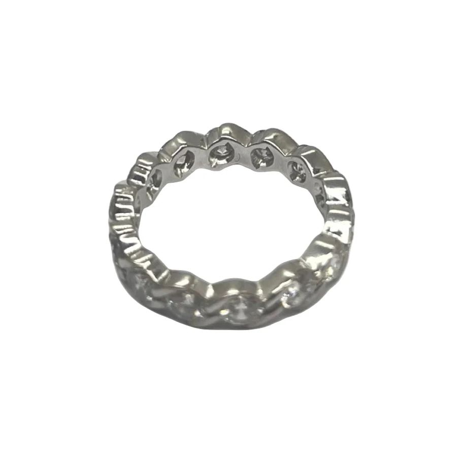Bague Alliance en or blanc et diamants - Image 3