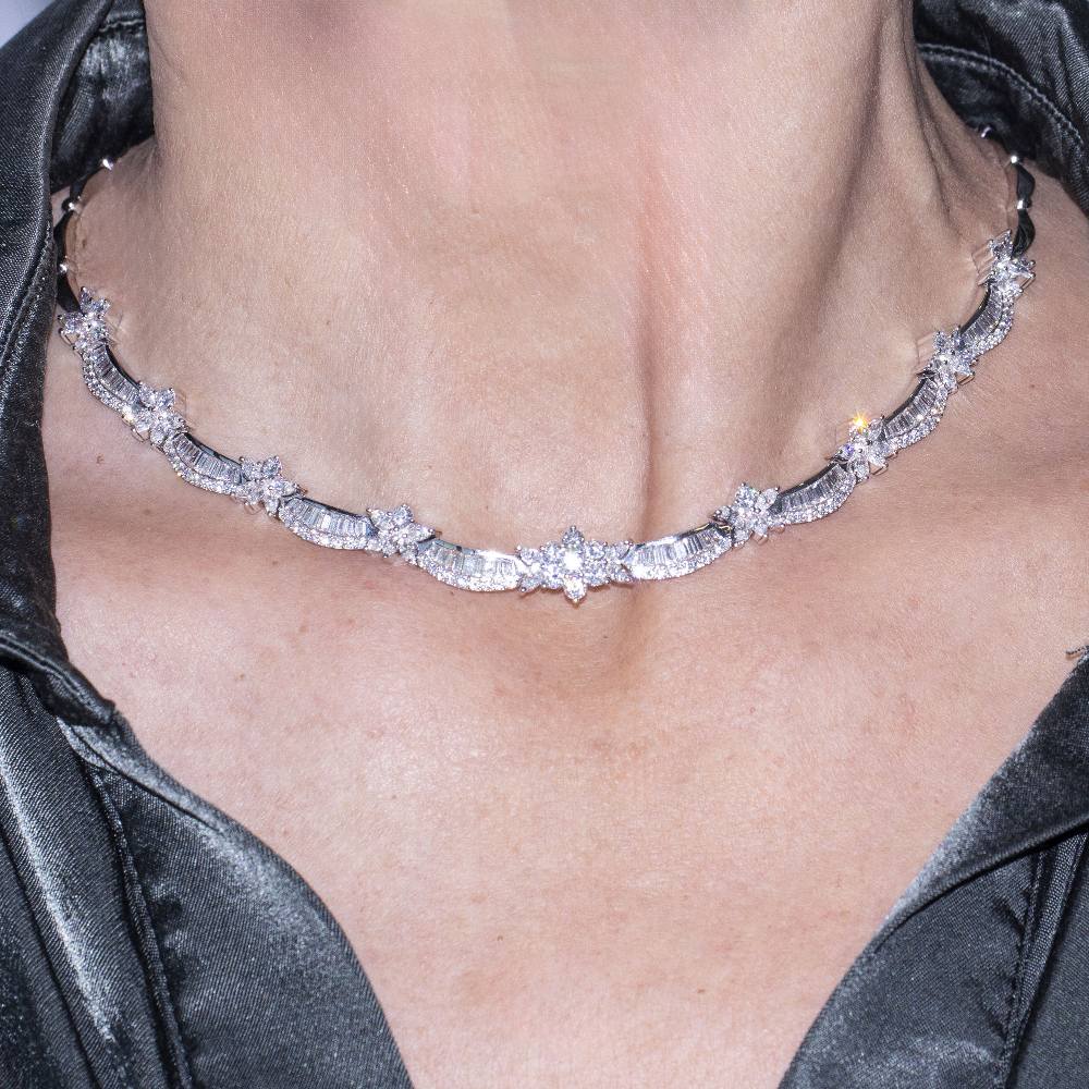 Collier Ras de Cou THAYPER en or blanc et diamants - Image 2