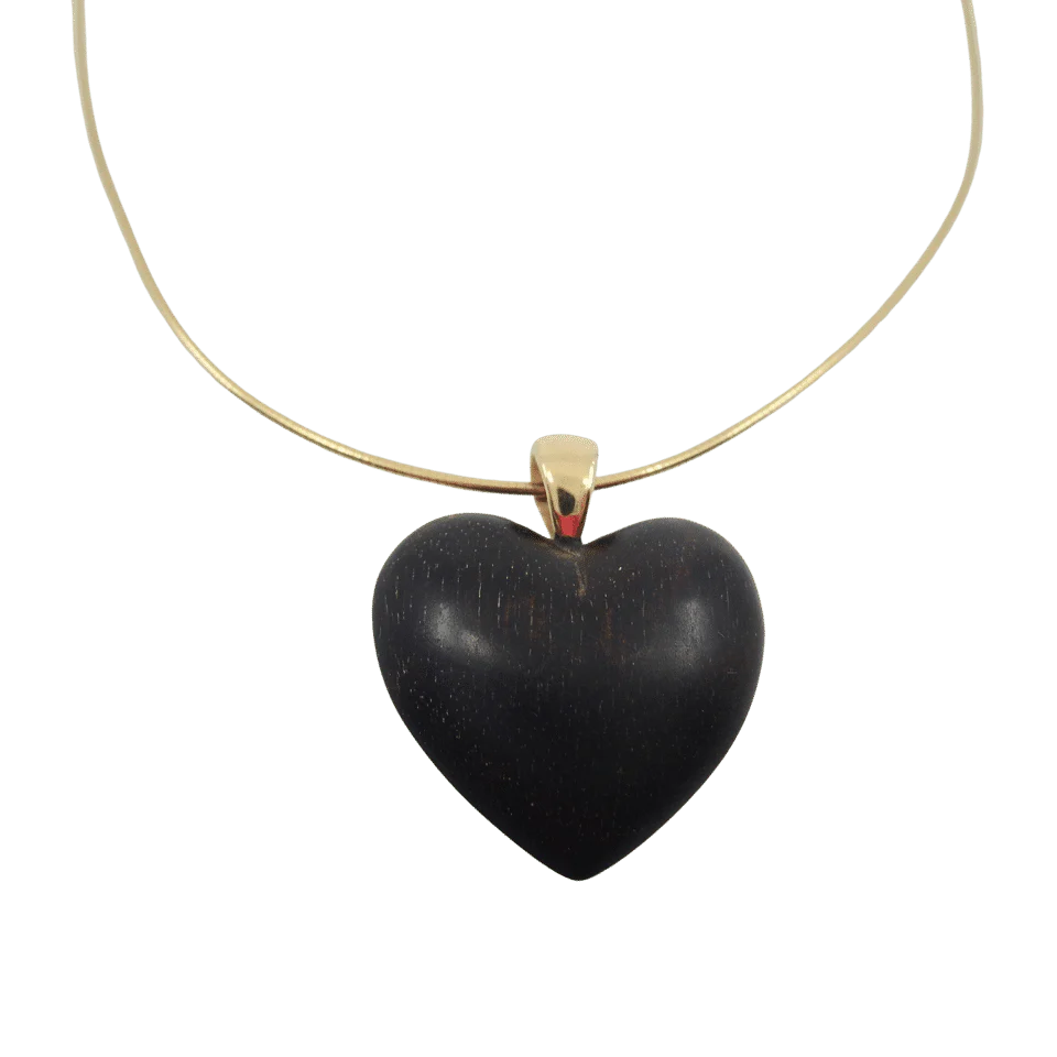 Pendentif Coeur en bois d'amourette - Image 4