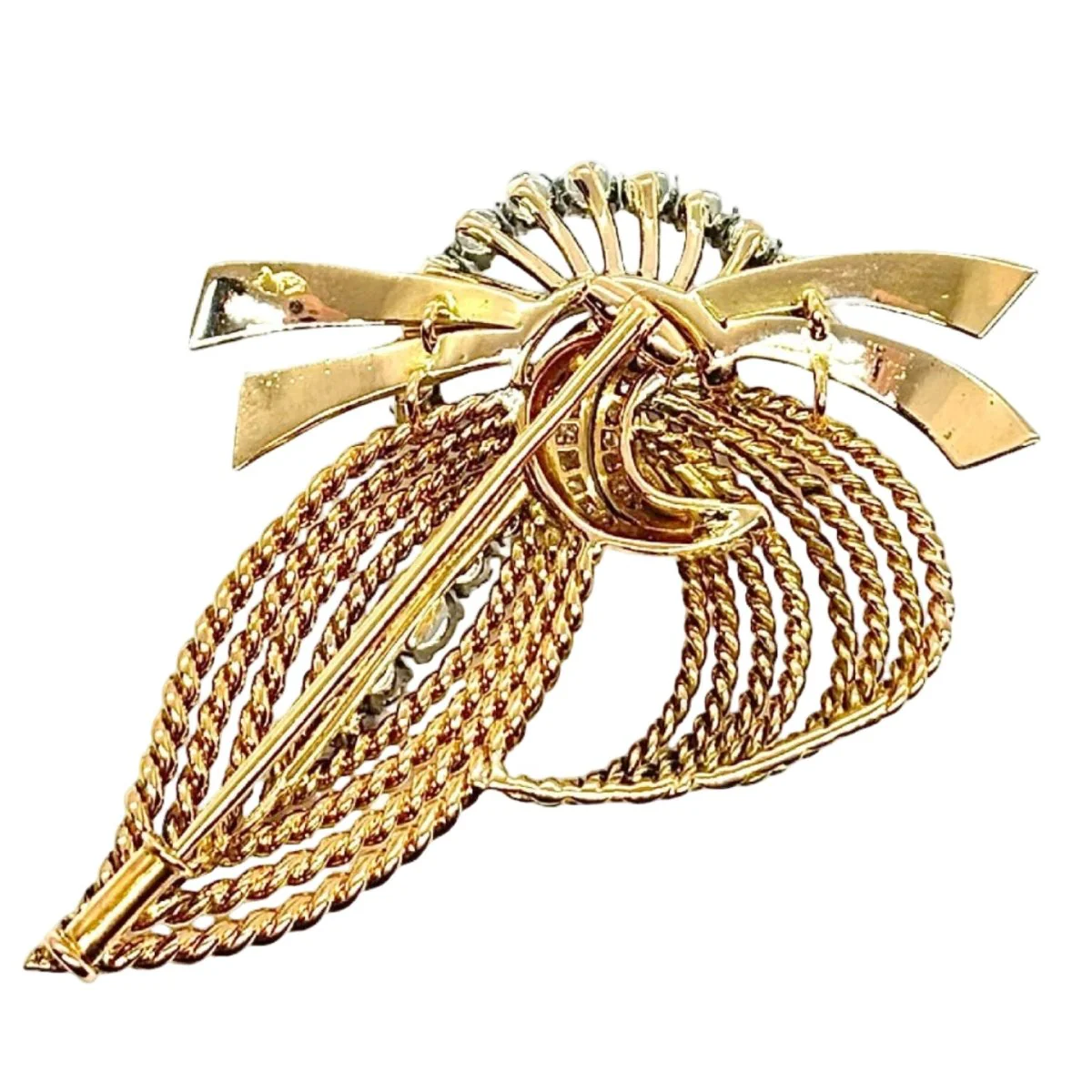 Broche en or jaune et diamants - Image 2