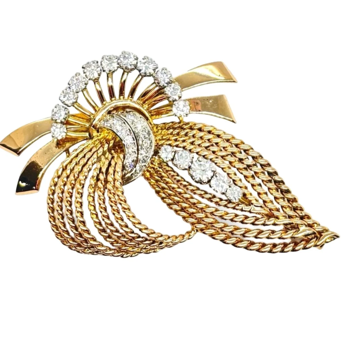 Broche en or jaune et diamants - Image 3