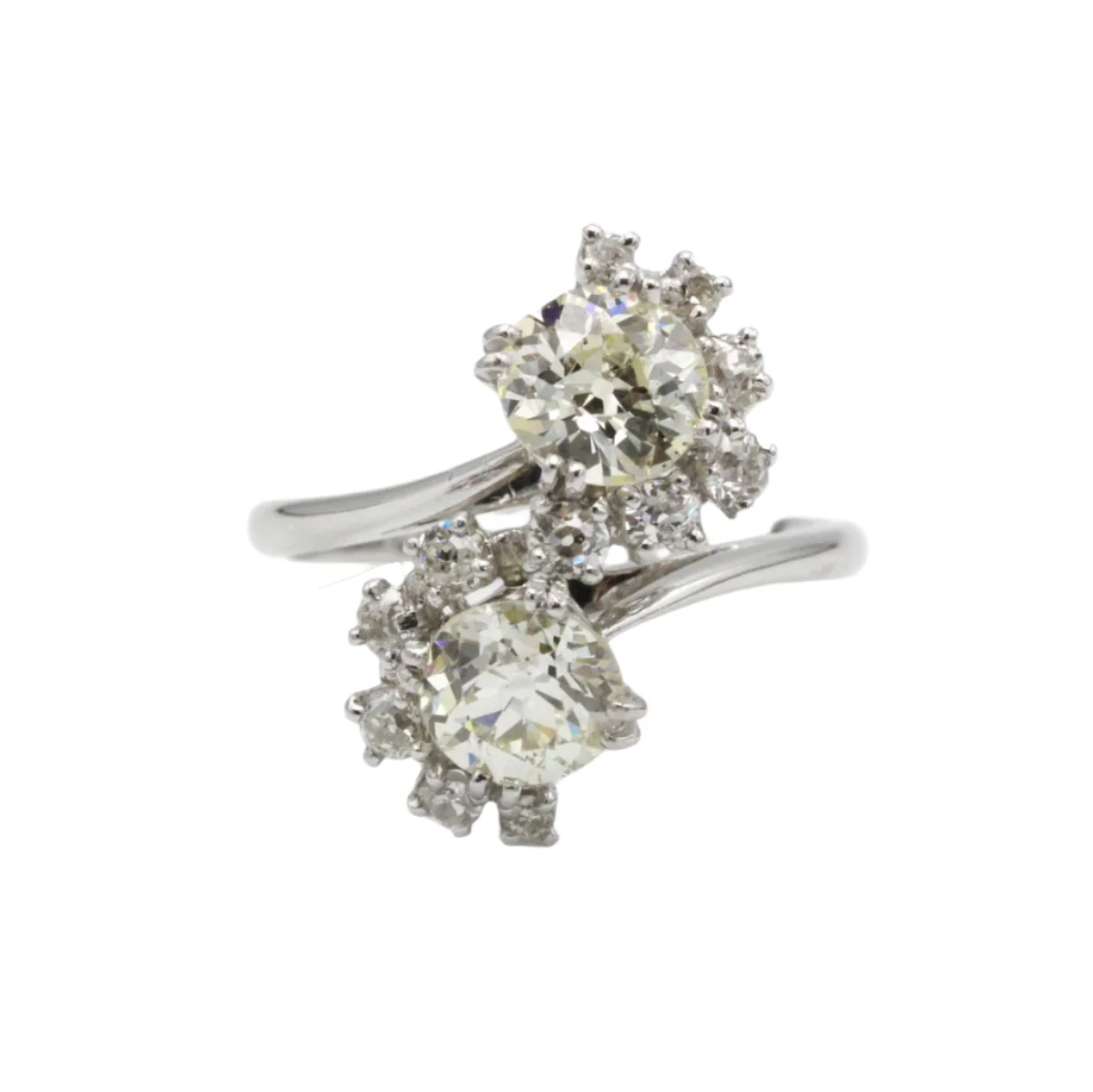 Bague Toi et Moi - Or, platine et diamants