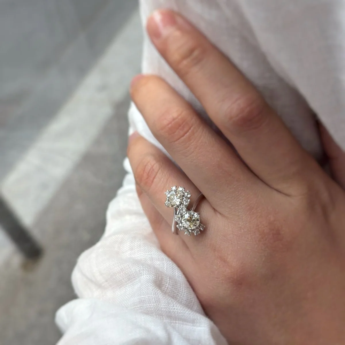 Bague Toi et Moi - Or, platine et diamants - Image 5