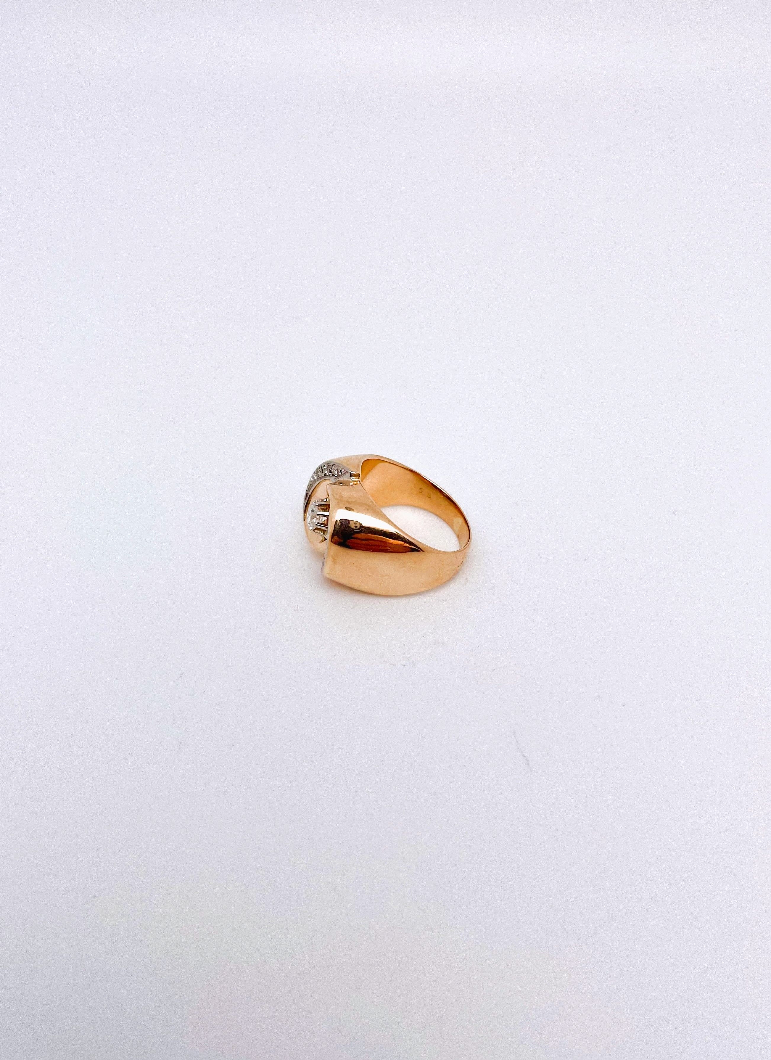 Bague Tourbillon diamants en or rose - Image 3