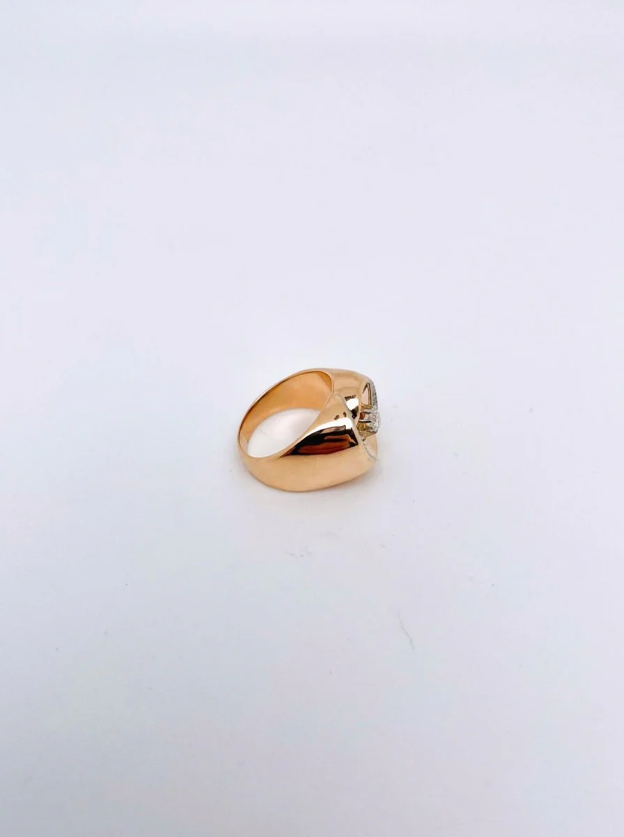Bague Tourbillon diamants en or rose - Image 4