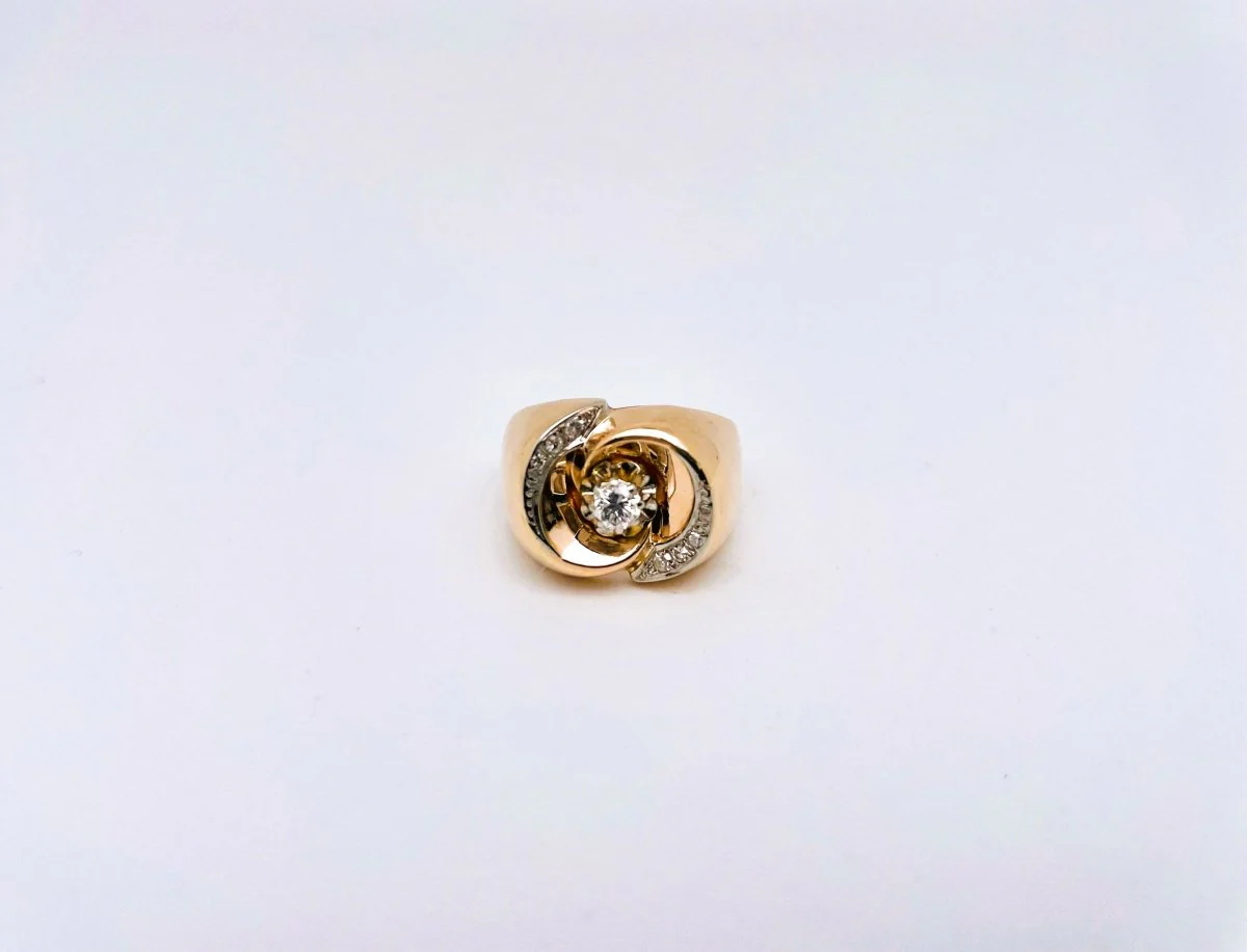 Bague Tourbillon diamants en or rose - Image 6